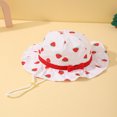 thumbnail image 4 of OUSITAID 1pc Baby Girls‘ Strawberry Pattern Sun Protection Fisherman Hat With Bow Decoration, 4 of 6
