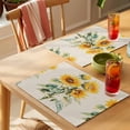 thumbnail image 4 of Sunflower Placemats Set of 4 Rustic Garden Blooms Floral Spring Place Mats Indoor Wipeable Table Mats Washable Cloth Dining Table Placemats for Kitchen Holiday Party Home Decor 13x19 Inch, 4 of 9