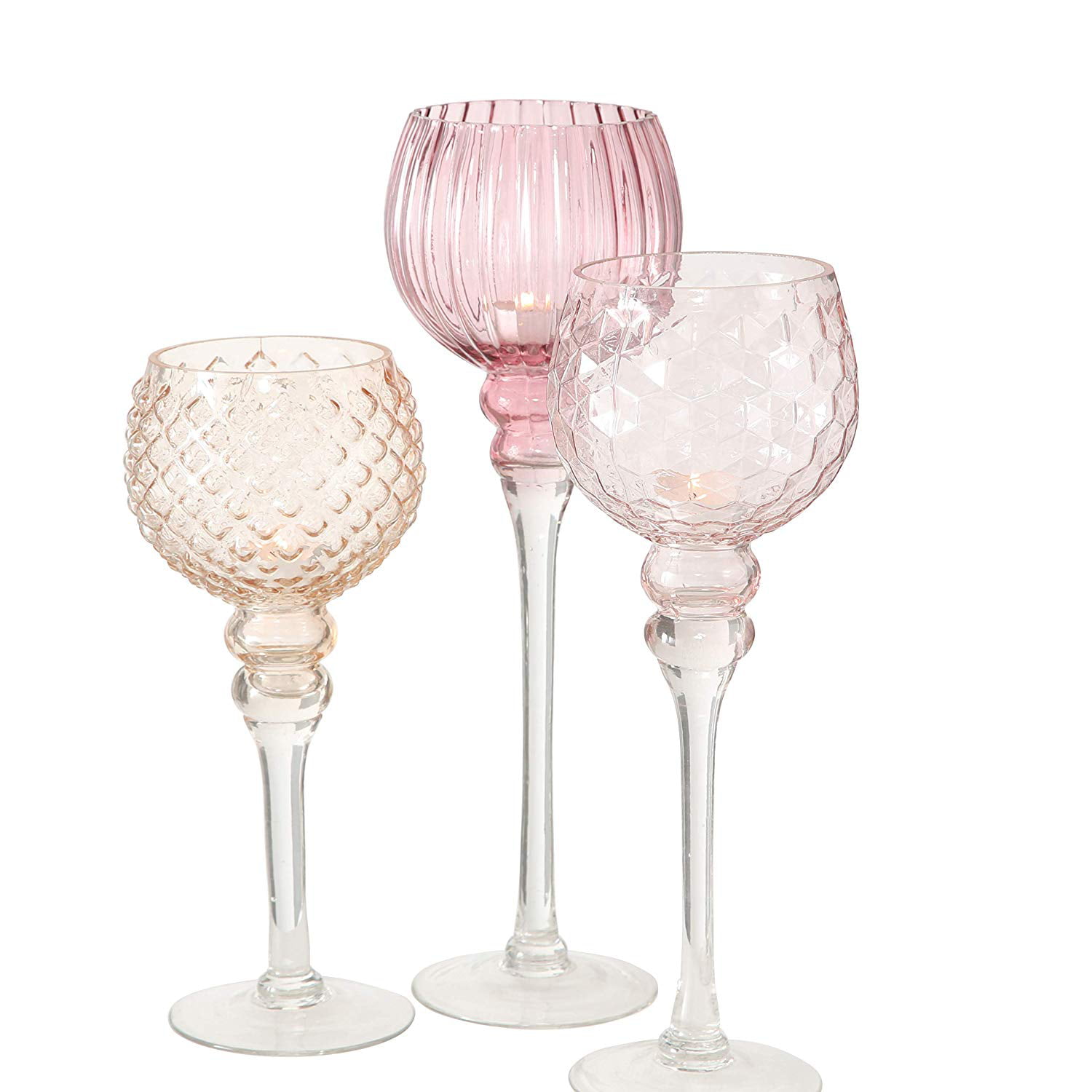 3 Large Wine Glass Cup Candle Holder Home Decor Decorative Glasses Cups