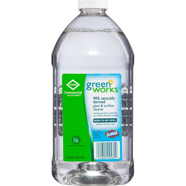Green Works Glass & Surface Cleaner, 64oz Refill