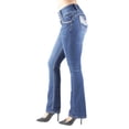 thumbnail image 3 of Fashion2Love Women's Juniors Colombian Design Butt Lift Push Up Mid Waist Boot Leg Jeans, 3 of 10