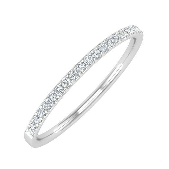 1/10 Carat (ctw) 10K White Gold Diamond Ladies Wedding Anniversary Stackable Ring (Ring Size 6.75)