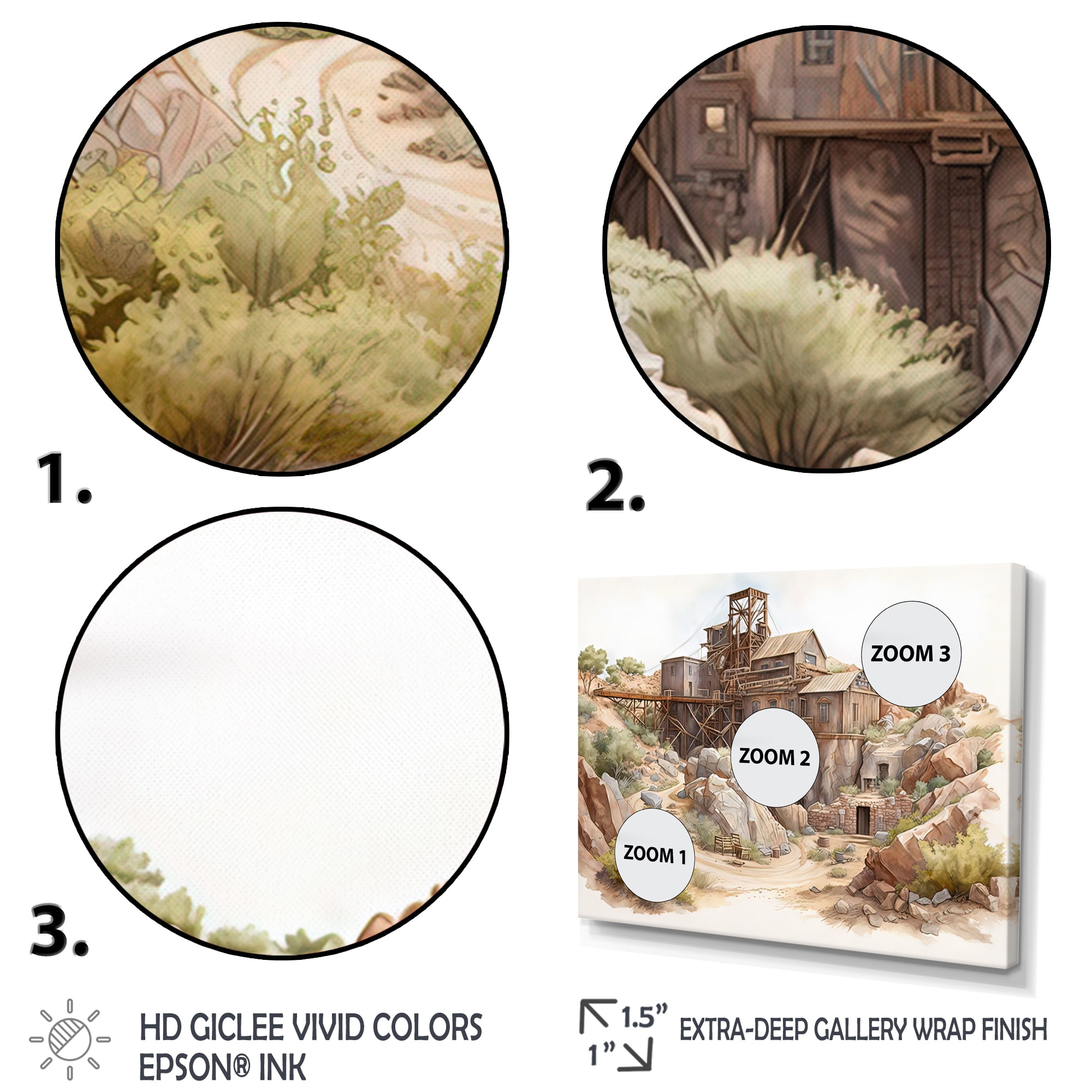 Designart Arizona Wild West Gold Mine I Canvas Wall Art