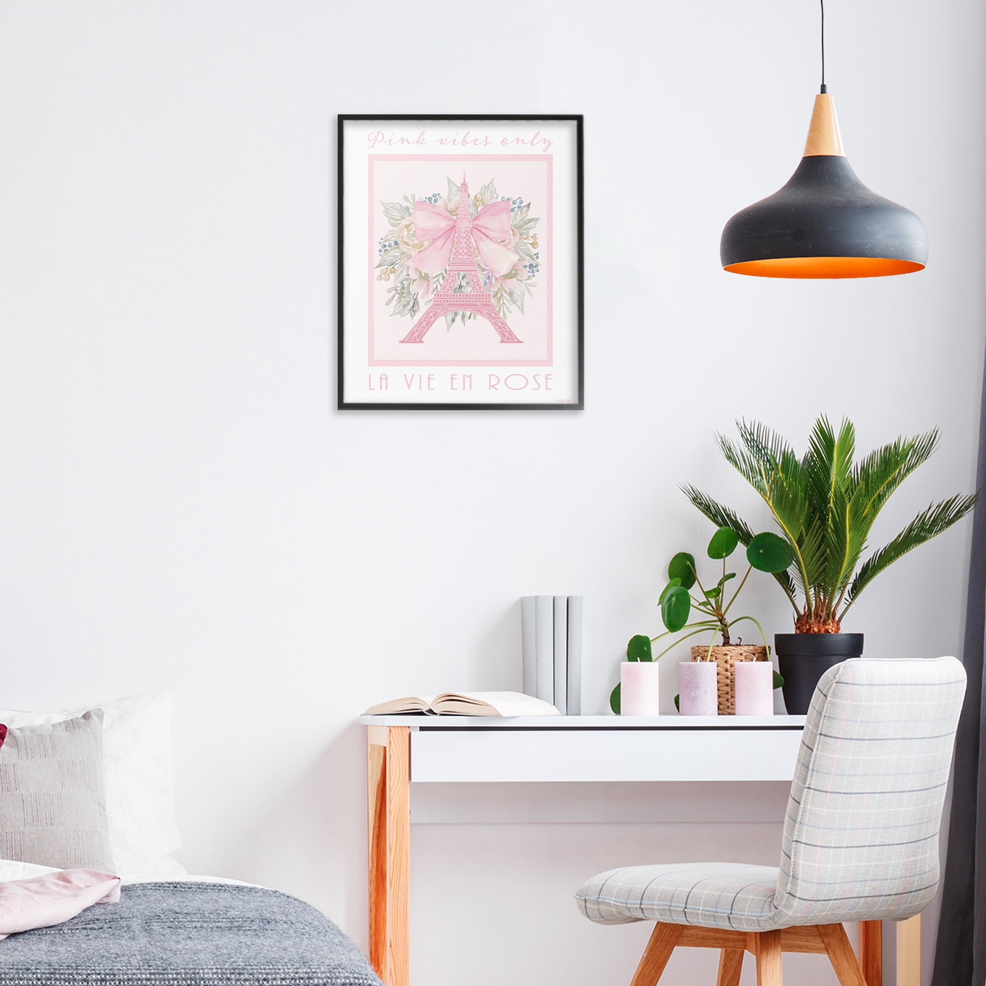Stupell Industries Pink Vibes Only Paris Black Framed Giclee Art, design by Cindy Jacobs