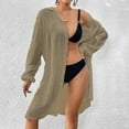 thumbnail image 4 of Taqqpue Women’s Loose Fit Beach Cover-Up Sun Protection Kimono Bikini Swimwear Wrap Lightweight Long Sleeve Open Front Cover-Up for Poolside Beach Vacation, 4 of 6