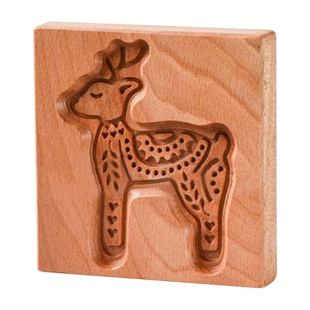 Molde de grabado en relieve para cortador de galletas de madera DIY, moldes de madera tallados en 3D, moldes para galletas, grabado en relieve, artesanía decorativa, herramientas para hornear para