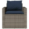 thumbnail image 3 of vidaXL 4 Piece Garden Sofa Set with Cushions Grey Poly Rattan, 3 of 5