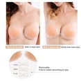 thumbnail image 5 of Womens Adhesive Sticky Bra Silicone Strapless Push Up Invisible Lifting Breast Pad Reusable Nipple Cover with Front Clip, 5 of 7