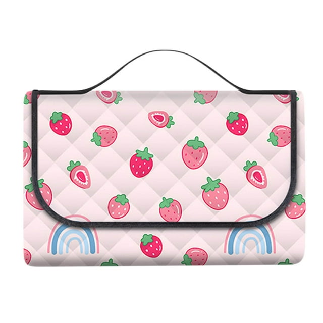 Fiudx Manta de Picnic, Esterilla Playa Plegable, Manta Ligera para Acampar, Ideal para Viajes, Concierge Familiares, Regalo para Amantes de Las Actividades Al Aire Libre, Diseño de Cuadrícula Roja y