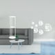 thumbnail image 2 of Mesa Auxiliar Pequeña De Acrílico Transparente, Ideal Para Espacios Reducidos. Fácil De Armar. Incluye Adhesivos De Pared De Espejo Acrílico Removibles Con Diseño De Peces Para Decorar La, 2 of 8