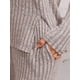 thumbnail image 5 of Conjunto de pijamas INSPIRE CHIC para mujer, con cuello redondo, manga larga, ropa de dormir suave, PJs de descanso con bolsillo, talla XL, color marrón, 5 of 6