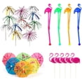thumbnail image 1 of 80 Pcs Cocktail Decorations Party Pack - Flamingo Umbrellas Sparkle, 1 of 5