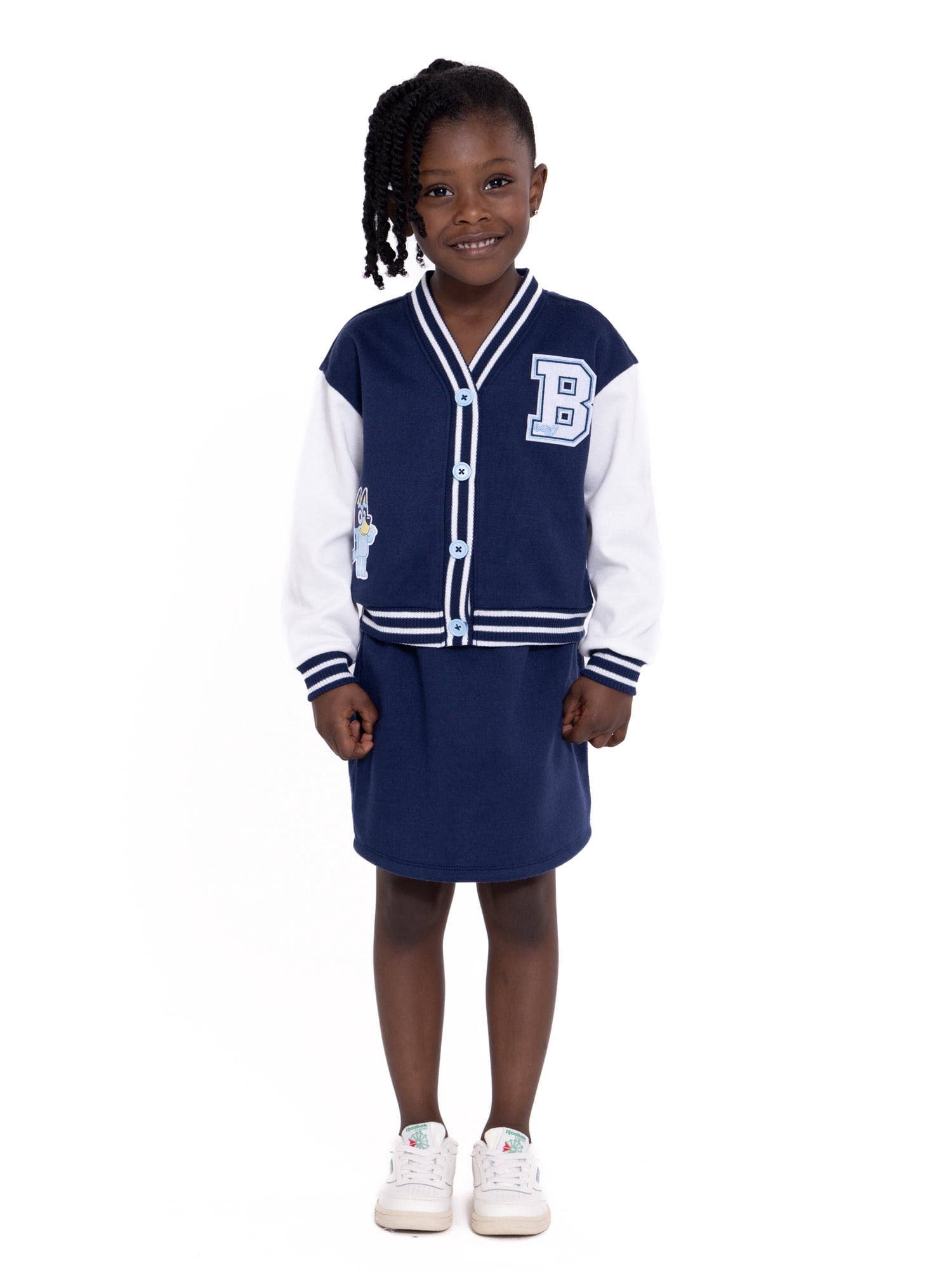 Bluey Toddler Girls Varsity Jacket and Skirt Set, Sizes 12M-5T
