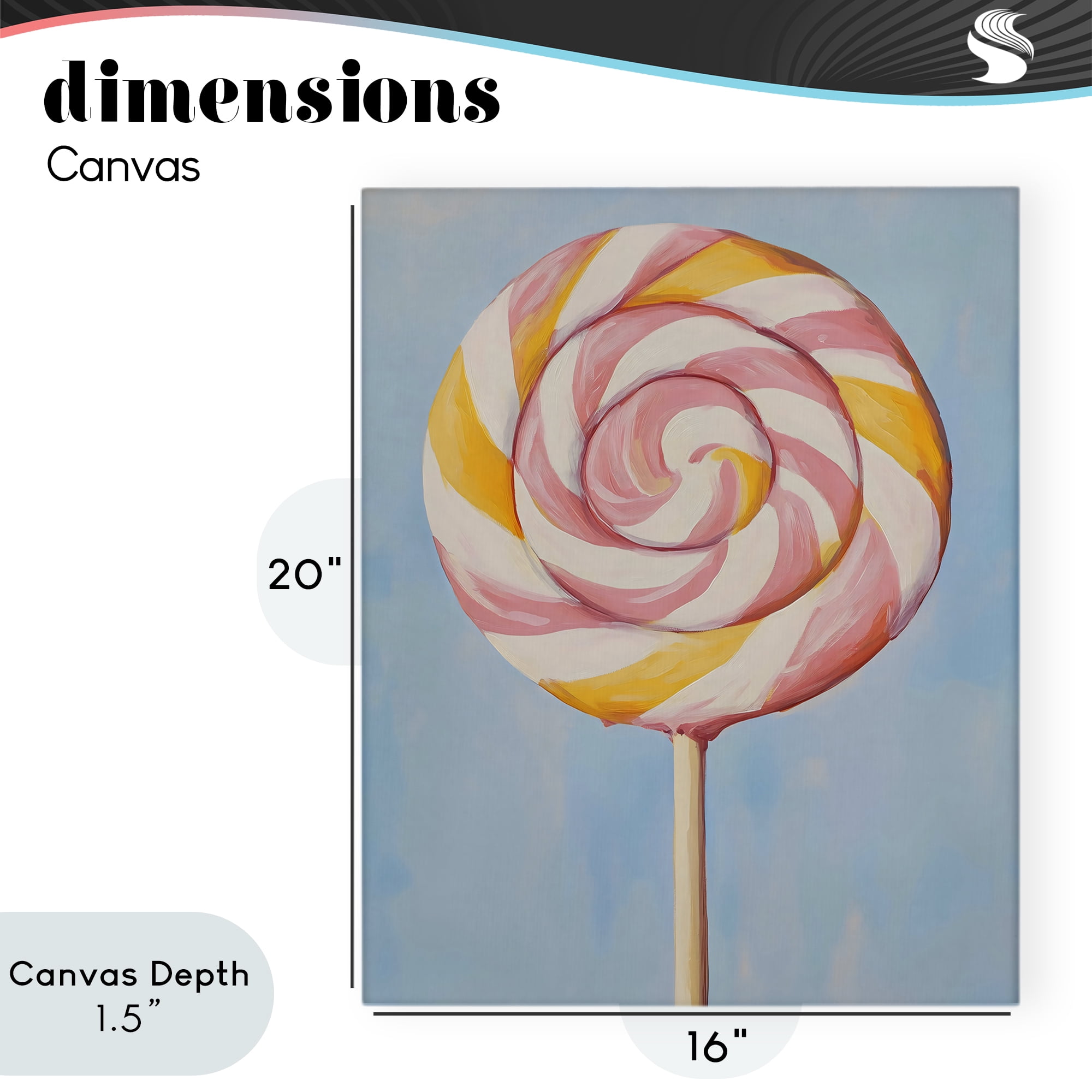 Stupell Industries Lollipop with Pink & Orange Swirl Canvas Wall Art, design by The Prints Vibe