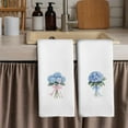 thumbnail image 3 of Blue Hydrangea Kitchen Towels - Preppy Coquette Bow Dish Towels, Hydrangea Flowers Bouquet Decorative Absorbent Dishcloths Hand Towel Set of 2 for Bathroom Kitchen Decor 18x26 Inches, 3 of 6