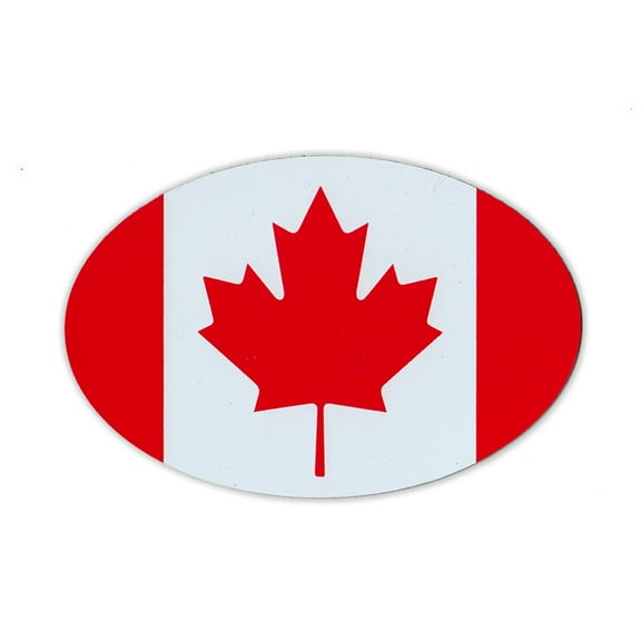Oval Shaped Magnet - Canadian Flag (Canada) - Pride, Support, Magnetic Bumper Sticker - 6" x 4"