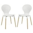 thumbnail image 1 of Modern Contemporary Kitchen Wood Dining Chair Set of Two White, 1 of 4