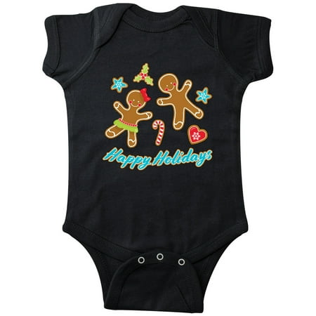 

Inktastic Happy Holidays with gingerbread cookies Gift Baby Boy or Baby Girl Bodysuit
