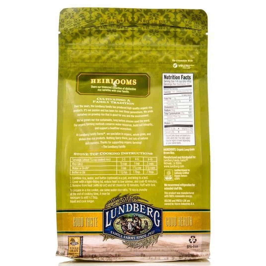 Lundberg Rice, Long Grain Brown, Organic, Gluten Free-6 x 2 lb