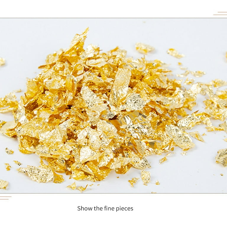 2 Bottles Golden Foil Flakes Gilding Gold Flakes Gold Leaf - Temu