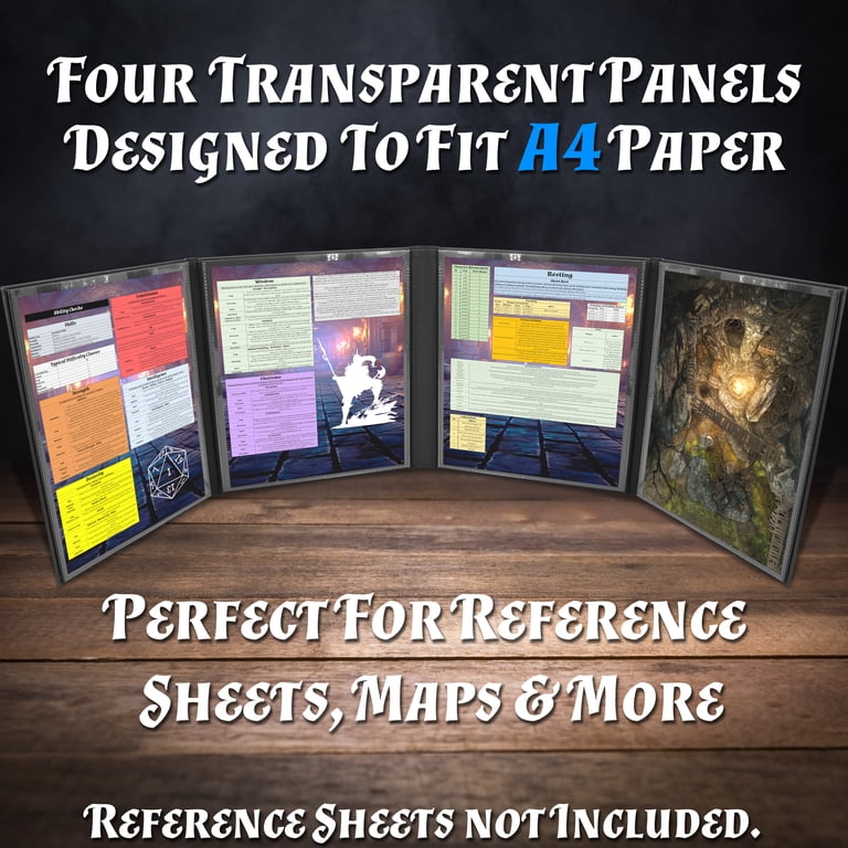 Custom Dm Screen Inserts Dnd 5e Rule Inserts Screen D&D DM Screen - 4-Panel Foldable Dungeon ...