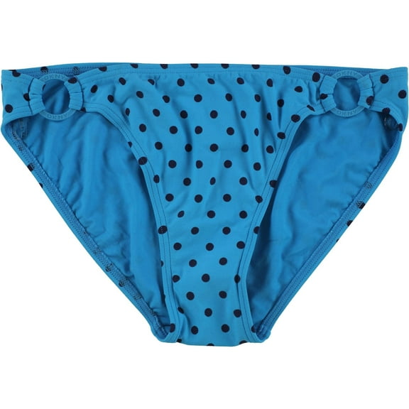 DKNY Womens Side Ring Bikini Swim Bottom, Blue, X-Small