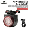 thumbnail image 3 of ROCKBROS Bicycle Taillight Multi-functional Bike Light Electronic Horn 115db 700mAh 4 Light Mode/Wireless Remote Control/Smart Vibration Sensing/Radio Bell Bike Tail Light, 3 of 22