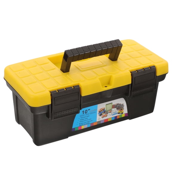 HAMPPLIES Large Capacity Tool Box Organizer and Portable Hard Plastic Storage Case with Carry Handle, Black