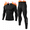 Fleece-Lined-1Black+1Black-Reflective, variant on Alpinario Men's Compression Set Quick Dry Breathable Long Sleeve Shirt and Pants Athletic Base Layer for Running Gym Workout
