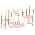 thumbnail image 6 of Ktaxon 3 Piece Dining Set, Compact 2 Chairs and Table Set with Oval Tabletop Small Kitchen Dining Set for 2, Perfect for Apartment & Small Spaces, Flamingo Pink, 6 of 6
