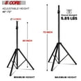 thumbnail image 2 of 5 Core Speaker Stand Tripod Pair Floor Heavy Duty Adjustable Up to 72 Inch DJ Studio Monitor Stands Pole Mount - SS HD 2PK BLK BAG, 2 of 13