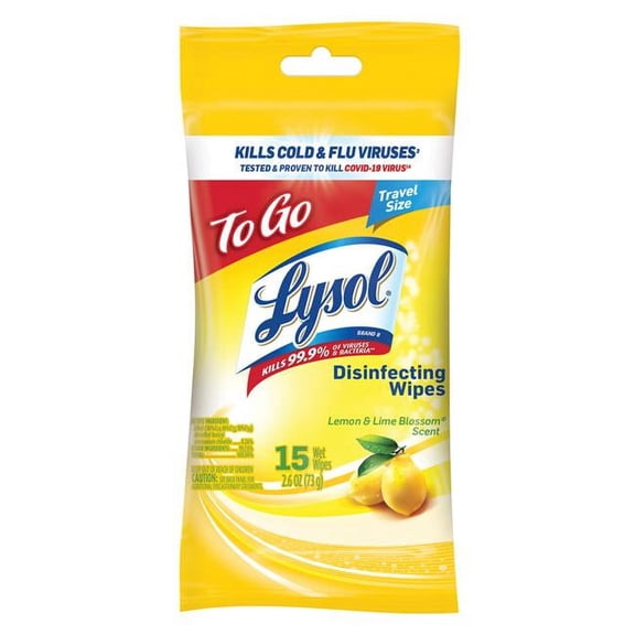 Reckitt Benckiser Lysol Disinfecting Wipes, 15 Count