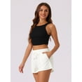 thumbnail image 2 of DARING DIVA Women's Soft Stretch Drawstring Lounge Shorts with Pockets XS White, 2 of 7