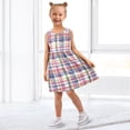 thumbnail image 7 of Girls Dress Hand-painted Plaid Pattern Sleeveless Dress for Girls Hem A-Line Casual Sundress, 7 of 7