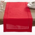 thumbnail image 2 of Saro Lifestyle Rochester Collection Red Table Runner with Hemstitched Border 16"x90", 2 of 5