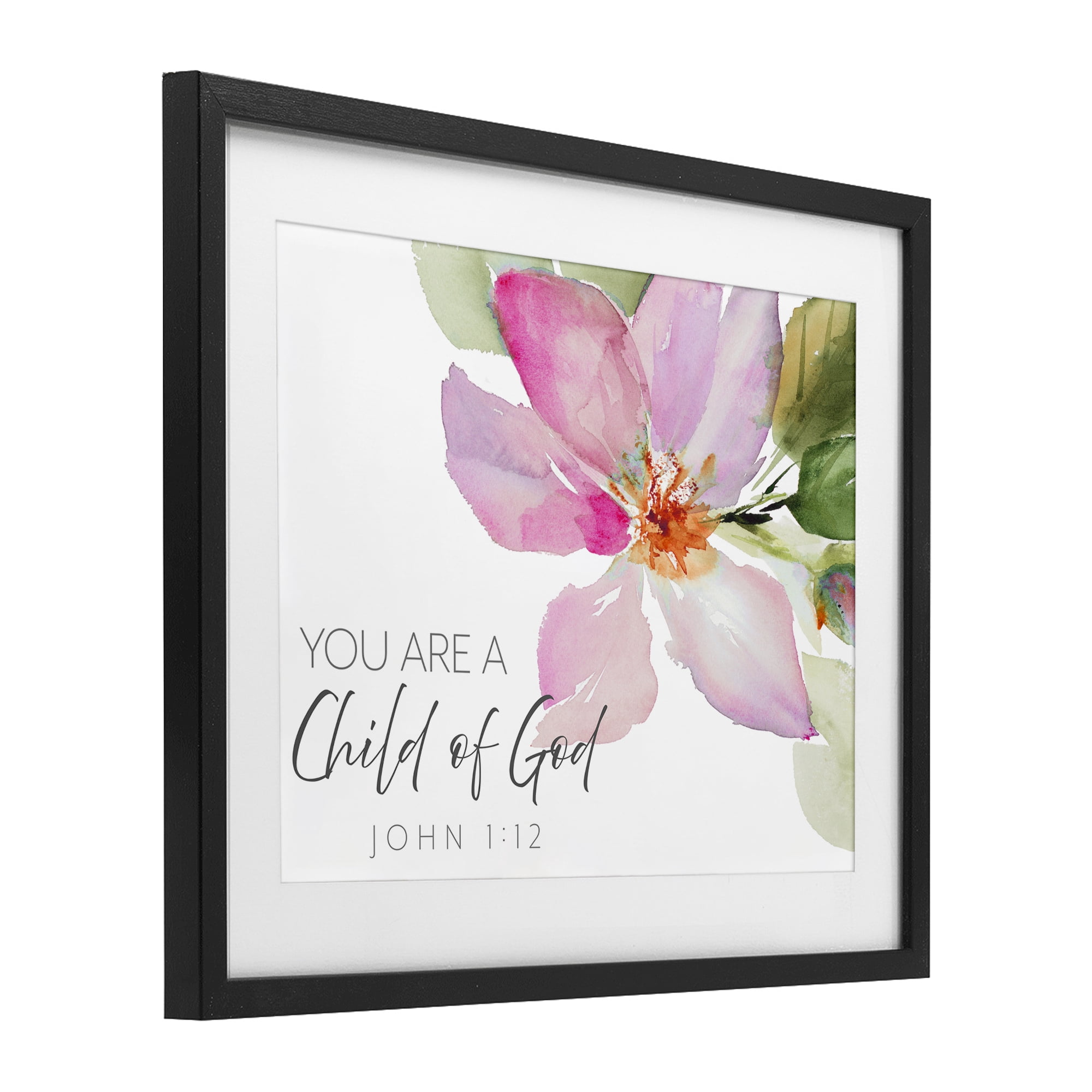 Stupell Industries Child Of God Pink Flower Black Framed Print Under Glass, design by Lanie Loreth