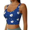 thumbnail image 2 of Fotbe Moon Lamb Pattern Womens' Sports Bra Longline Wirefree Padded with Medium Support Sports Moisture-Wicking Workou Vest,Tank Top-Large, 2 of 9