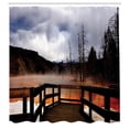 thumbnail image 3 of Ambesonne Yellowstone Shower Curtain, Hot Spring Scenery, 69"Wx84"L, Orange Brown, 3 of 5