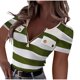 thumbnail image 1 of mfyjkho Tops Casuales Para Mujer, Blusa Informal De Verano De Manga Corta Con Cuello En V Y Rayas De Gran Tamaño Para Mujer Tops Para Hacer Ejercicio Para Mujer L, 1 of 5