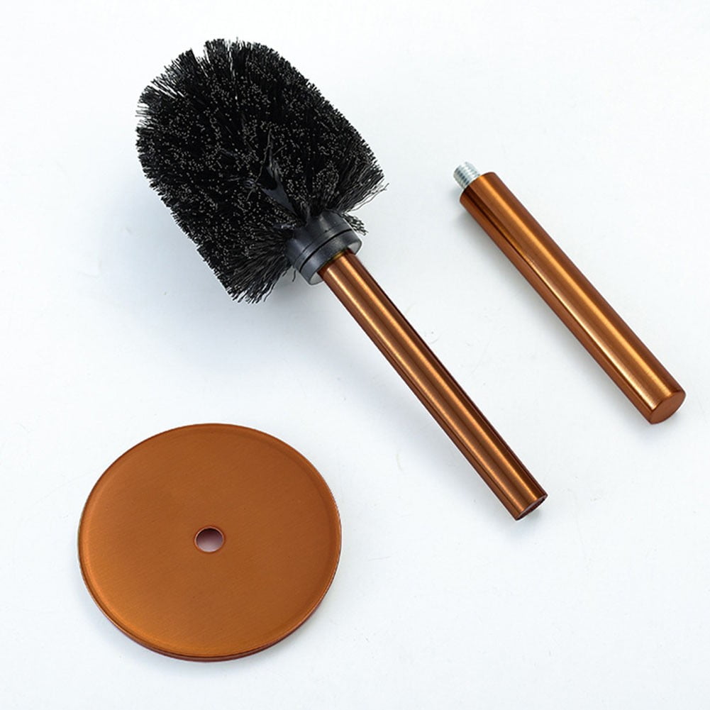 Wuweikeji Plumbing Tools,Elegant Gold Stainless Steel Toilet Brush Set: Stylish & Space-Saving Design!