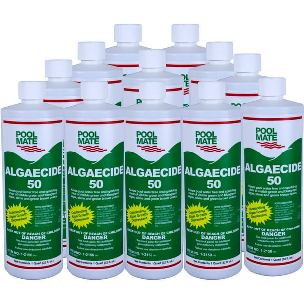 Pool Mate Algaecide 50 for Swimming Pools, 1Quart 12Pack Walmart
