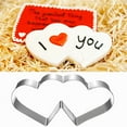 thumbnail image 3 of Farfi Stainless Steel Double Heart Valentine\'s Day Cookie Biscuit Pastry Cutter Mold (1 x Cookie Cutter), 3 of 6