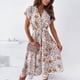 thumbnail image 4 of Qarigey Vestido camisero de manga corta con estampado de flores y escote en V profundo de verano para mujer, ropa cómoda y transpirable, regalos para el Vestidos METRO Qarigey AP015356-01, 4 of 6