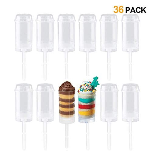 Accguan Round Shape Clear PushUp Cake Pop Shooter (Push Pops) Plastic