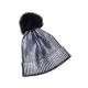 thumbnail image 2 of Jumpingount Gorras de punto brillantes metálicas de invierno Sombreros Pompom Skullies Student silver Type3 NO3, 2 of 6