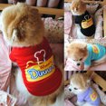 thumbnail image 1 of Flmtop Dog T-shirt Round Neck Wearable Cotton Puppy Two-legged Vest for Spring Purple, 1 of 9