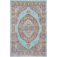 thumbnail image 2 of SAFAVIEH Provance Rihanna Floral Bordered Area Rug, Aqua/Black, 5'3" x 7'6", 2 of 7