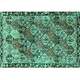 thumbnail image 1 of Ahgly Company Machine Washable Indoor Rectangle Persian Turquoise Blue Traditional Area Rugs, 8' x 10', 1 of 4