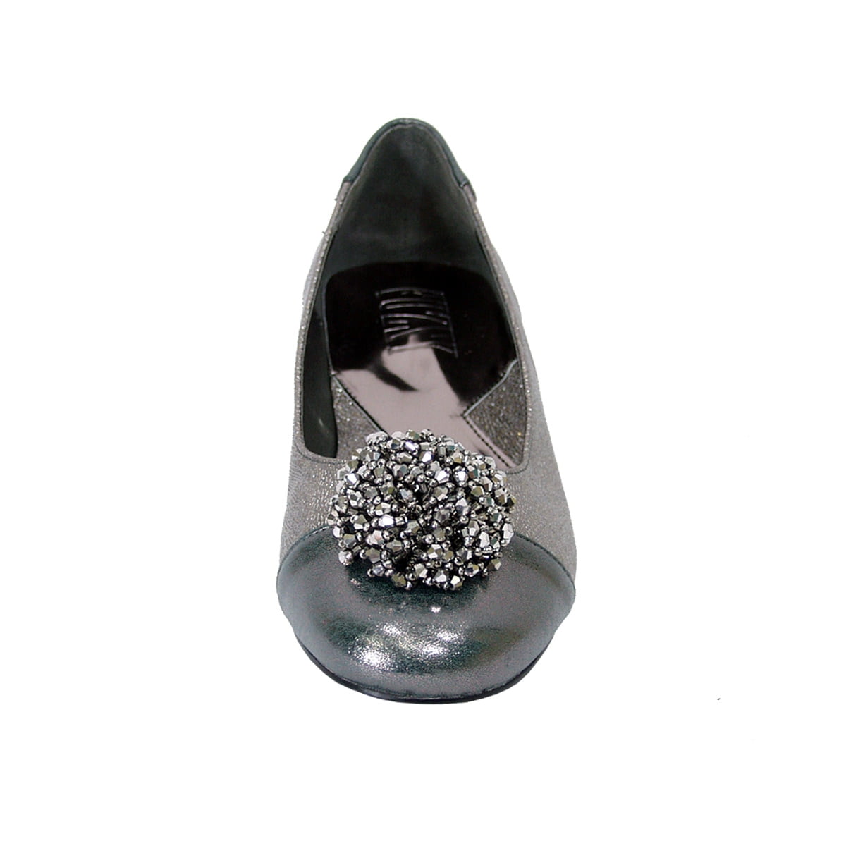 FUZZY Andie Women Extra Wide Width Metallic Slip On Flats PEWTER 6