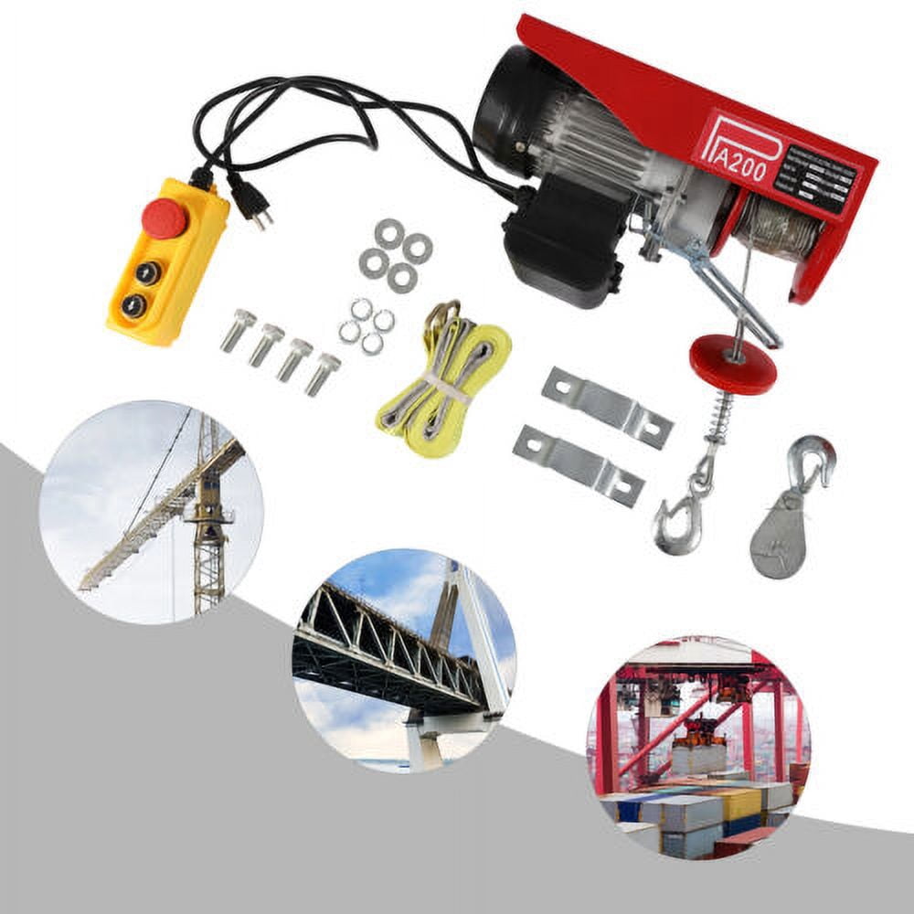 PA200 Electric Hoist Winch Hoist Crane Lift with Wired Remote Control 440lbs
